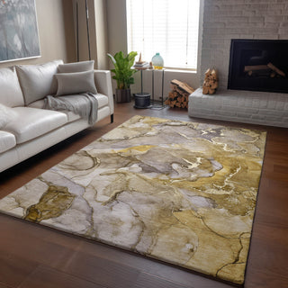 Piper Looms Mayfield Watercolors AMF500 Taupe Machine Washable Area Rug Lifestyle Image Feature