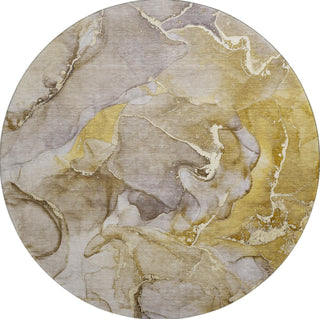 Piper Looms Mayfield Watercolors AMF500 Taupe Machine Washable Area Rug Round Main Image