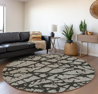 Piper Looms Mayfield Organic AMF501 Gray Machine Washable Area Rug Round Lifestyle Image Feature