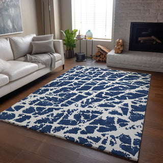 Piper Looms Mayfield Organic AMF501 Navy Machine Washable Area Rug Lifestyle Image Feature