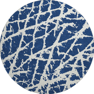 Piper Looms Mayfield Organic AMF501 Navy Machine Washable Area Rug Round Main Image
