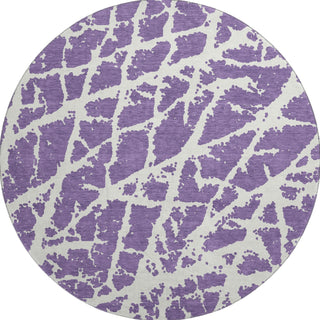 Piper Looms Mayfield Organic AMF501 Purple Machine Washable Area Rug Round Main Image
