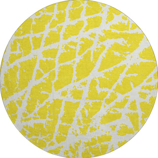 Piper Looms Mayfield Organic AMF501 Yellow Machine Washable Area Rug Round Main Image