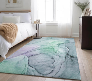 Piper Looms Mayfield Watercolors AMF502 Blue Machine Washable Area Rug Lifestyle Image Feature