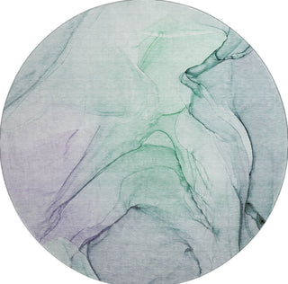 Piper Looms Mayfield Watercolors AMF502 Blue Machine Washable Area Rug Round Main Image