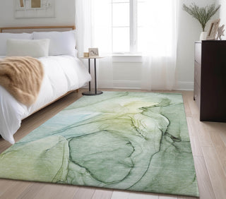 Piper Looms Mayfield Watercolors AMF502 Green Machine Washable Area Rug Lifestyle Image Feature