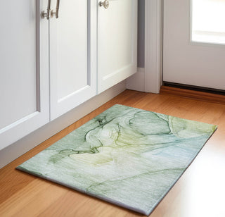 Piper Looms Mayfield Watercolors AMF502 Green Machine Washable Area Rug Scatter Lifestyle Image Feature