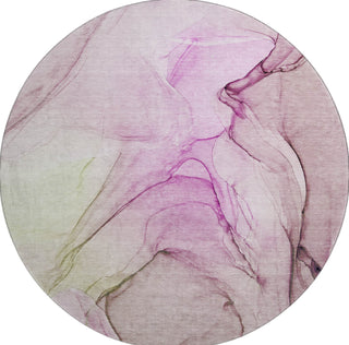 Piper Looms Mayfield Watercolors AMF502 Pink Machine Washable Area Rug Round Main Image