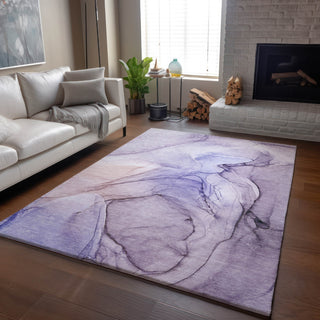 Piper Looms Mayfield Watercolors AMF502 Purple Machine Washable Area Rug Lifestyle Image Feature