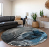 Piper Looms Mayfield Watercolors AMF503 Blue Machine Washable Area Rug Round Lifestyle Image Feature