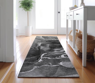 Piper Looms Mayfield Watercolors AMF503 Gray Machine Washable Area Rug Runner Lifestyle Image Feature