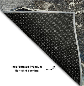 Piper Looms Mayfield Watercolors AMF503 Navy Machine Washable Area Rug Backing Image