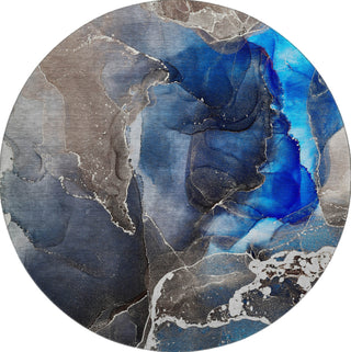 Piper Looms Mayfield Watercolors AMF503 Navy Machine Washable Area Rug Round Main Image