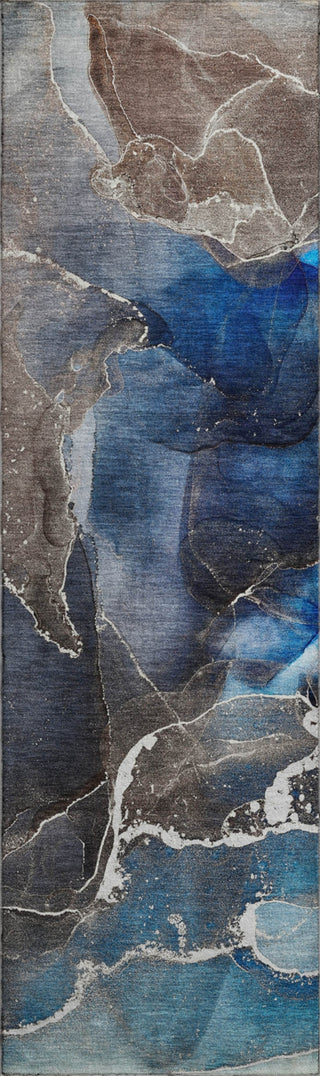 Piper Looms Mayfield Watercolors AMF503 Navy Machine Washable Area Rug Runner Main Image