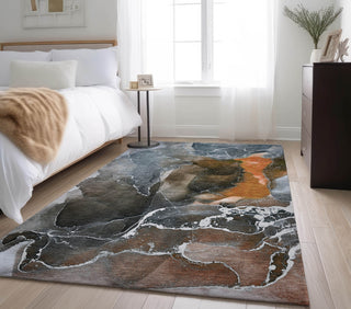Piper Looms Mayfield Watercolors AMF503 Orange Machine Washable Area Rug Lifestyle Image Feature