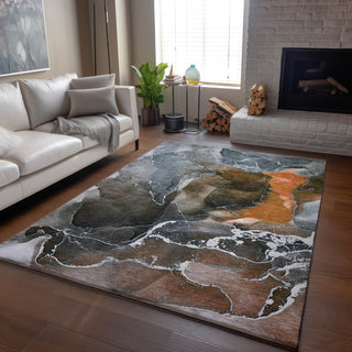 Piper Looms Mayfield Watercolors AMF503 Orange Machine Washable Area Rug Lifestyle Image Feature