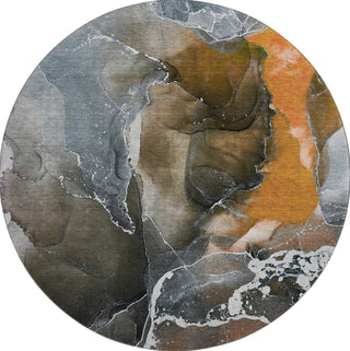 Piper Looms Mayfield Watercolors AMF503 Orange Machine Washable Area Rug Round Main Image
