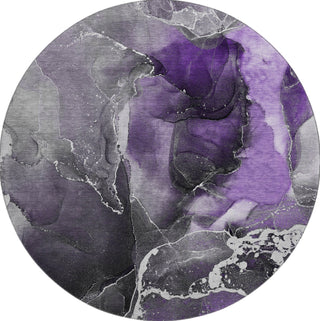 Piper Looms Mayfield Watercolors AMF503 Purple Machine Washable Area Rug Round Main Image