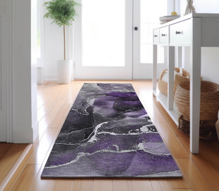 Piper Looms Mayfield Watercolors AMF503 Purple Machine Washable Area Rug Runner Lifestyle Image Feature