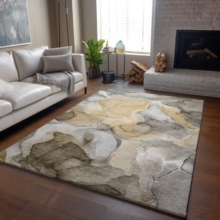 Piper Looms Mayfield Watercolors AMF504 Brown Machine Washable Area Rug Lifestyle Image Feature