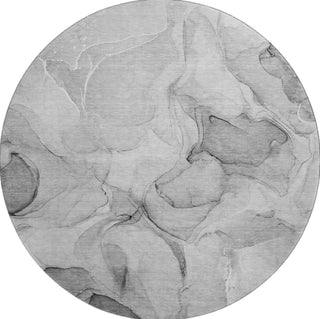 Piper Looms Mayfield Watercolors AMF504 Gray Machine Washable Area Rug Round Main Image
