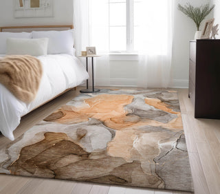 Piper Looms Mayfield Watercolors AMF504 Orange Machine Washable Area Rug Lifestyle Image Feature