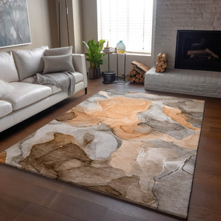 Piper Looms Mayfield Watercolors AMF504 Orange Machine Washable Area Rug Lifestyle Image Feature