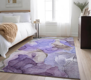 Piper Looms Mayfield Watercolors AMF504 Purple Machine Washable Area Rug Lifestyle Image Feature