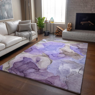 Piper Looms Mayfield Watercolors AMF504 Purple Machine Washable Area Rug Lifestyle Image Feature