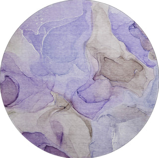 Piper Looms Mayfield Watercolors AMF504 Purple Machine Washable Area Rug Round Main Image