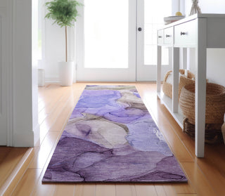 Piper Looms Mayfield Watercolors AMF504 Purple Machine Washable Area Rug Runner Lifestyle Image Feature