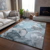 Piper Looms Mayfield Watercolors AMF504 Teal Machine Washable Area Rug Lifestyle Image Feature