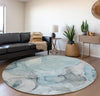 Piper Looms Mayfield Watercolors AMF504 Teal Machine Washable Area Rug Round Lifestyle Image Feature