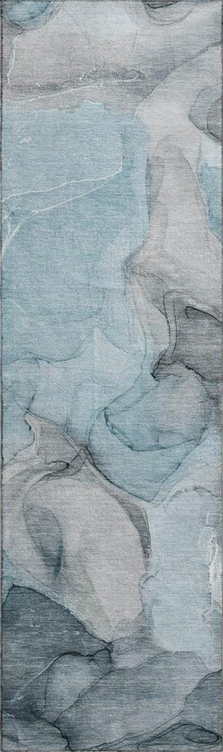 Piper Looms Mayfield Watercolors AMF504 Teal Machine Washable Area Rug Runner Main Image