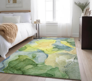 Piper Looms Mayfield Watercolors AMF504 Yellow Machine Washable Area Rug Lifestyle Image Feature