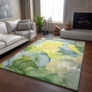 Piper Looms Mayfield Watercolors AMF504 Yellow Machine Washable Area Rug Lifestyle Image Feature