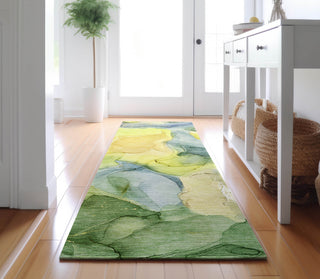 Piper Looms Mayfield Watercolors AMF504 Yellow Machine Washable Area Rug Runner Lifestyle Image Feature