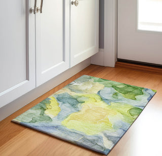 Piper Looms Mayfield Watercolors AMF504 Yellow Machine Washable Area Rug Scatter Lifestyle Image Feature