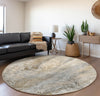 Piper Looms Mayfield Watercolors AMF505 Beige Machine Washable Area Rug Round Lifestyle Image Feature