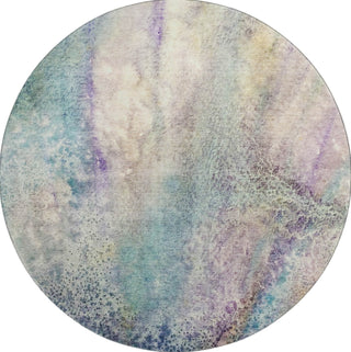 Piper Looms Mayfield Watercolors AMF505 Blue Machine Washable Area Rug Round Main Image