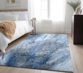 Piper Looms Mayfield Watercolors AMF505 Navy Machine Washable Area Rug Lifestyle Image Feature