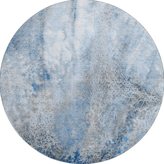 Piper Looms Mayfield Watercolors AMF505 Navy Machine Washable Area Rug Round Main Image