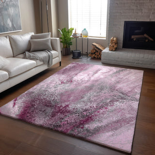 Piper Looms Mayfield Watercolors AMF505 Pink Machine Washable Area Rug Lifestyle Image Feature