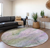 Piper Looms Mayfield Watercolors AMF505 Purple Machine Washable Area Rug Round Lifestyle Image Feature