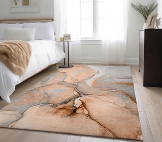 Piper Looms Mayfield Watercolors AMF506 Orange Machine Washable Area Rug Lifestyle Image Feature