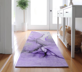 Piper Looms Mayfield Watercolors AMF506 Purple Machine Washable Area Rug Runner Lifestyle Image Feature