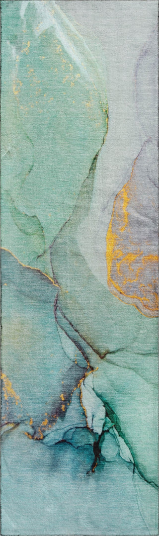 Piper Looms Mayfield Watercolors AMF506 Teal Machine Washable Area Rug Runner Main Image