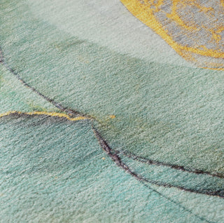 Piper Looms Mayfield Watercolors AMF506 Teal Machine Washable Area Rug Swatch Image