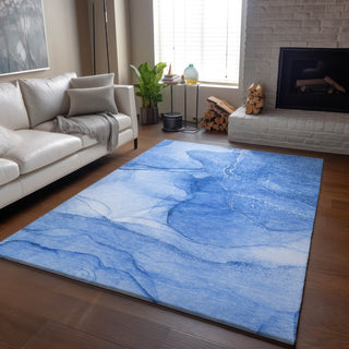 Piper Looms Mayfield Watercolors AMF507 Blue Machine Washable Area Rug Lifestyle Image Feature