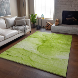 Piper Looms Mayfield Watercolors AMF507 Green Machine Washable Area Rug Lifestyle Image Feature